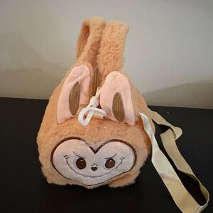 Labubu Tan Monkey Plush Mini Bag One Size
